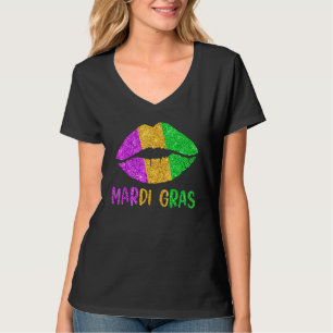 Camiseta Carnaval de Mardi Gras Disfraz Morado Amp Fleur de
