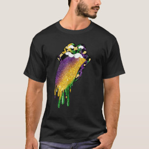 Camiseta Carnaval de Mardi Gras Disfraz Morado Amp Fleur de