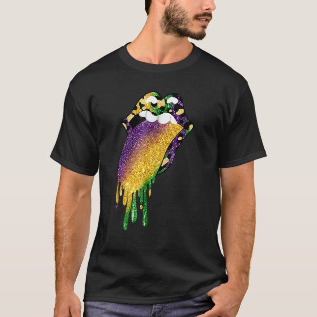 Camiseta Carnaval de Mardi Gras Disfraz Morado Amp Fleur de (Anverso)