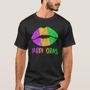 Camiseta Carnaval de Mardi Gras Disfrazado Morado Amp Fleur