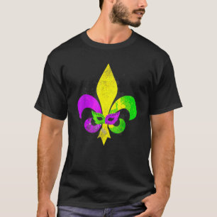 Camiseta Carnaval de Mardi Gras Mask Fleur de Lis en Nueva 