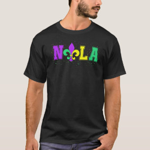 Camiseta Carnaval de Mardi Gras Nueva Orleans Fleur De Lis 