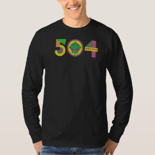 Camiseta Carnaval de Mardi Gras Vintage 504 Retro Festiv Ca