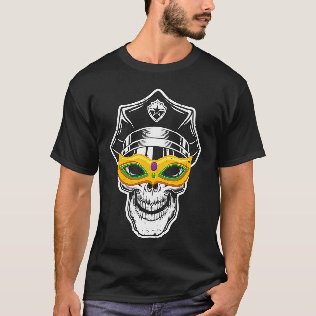 Camiseta Carnaval de máscaras de máscaras de la policía Car (Anverso)