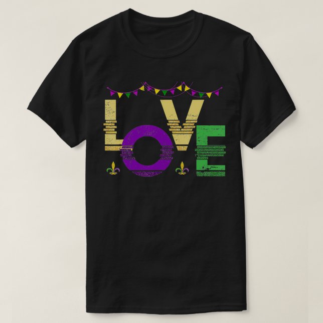 Camiseta Carnaval de Nueva Orleans Fiesta de disfraces Love (Diseño del anverso)