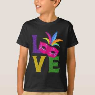 Camiseta Carnaval de Nueva Orleáns Fiesta de Máscara Rosa c