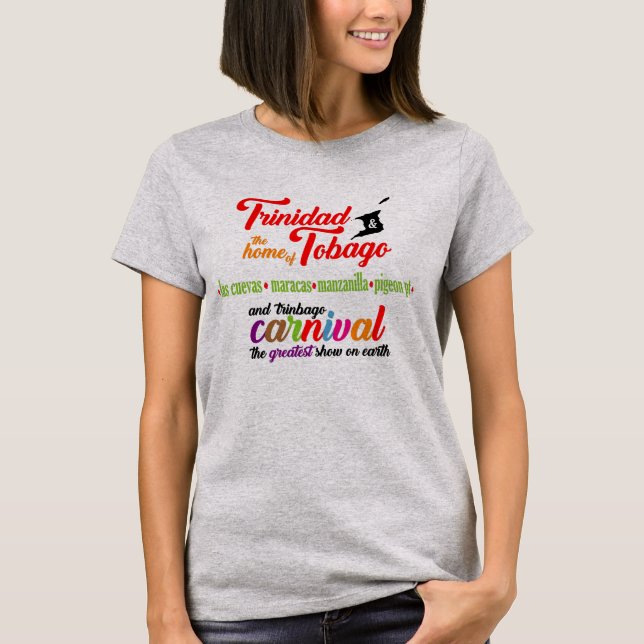 Camiseta Carnaval de Trinidad y Tobago y playas favoritas (Anverso)