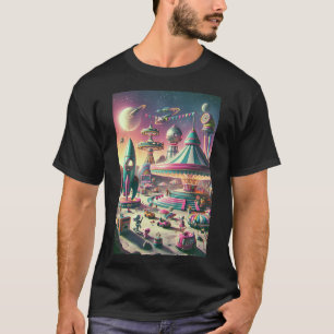 Camiseta Carnaval espacial caprichoso en colores brillantes