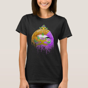Camiseta Carnaval Fiesta disfraz mascarada labios de mujer 