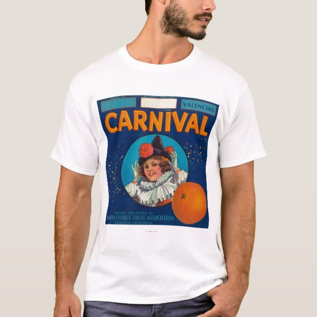 Camiseta Carnaval LabelAnaheim anaranjado, CA (Anverso)