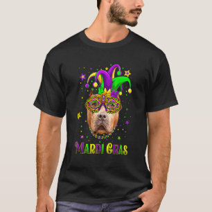 Camiseta Carnaval Mardi Gras adorable perro Pitbull Mardi G