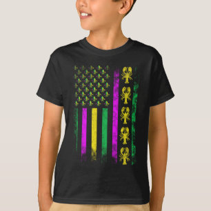 Camiseta Carnaval Mardi Gras Estados Unidos Bandera Langost