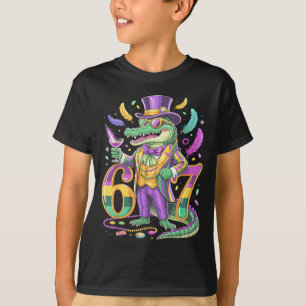 Camiseta Carnaval Señor Lagarto de Mardi Gras Número de Col