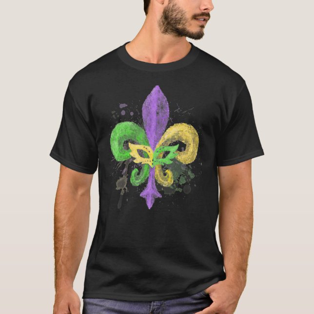 Camiseta Carnaval único de flauta de flores de liis mardi g (Anverso)
