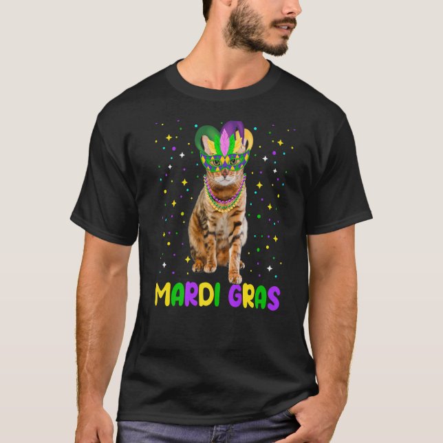 Camiseta Carnavales de Mardi Gras Cutan Animales De Gato De (Anverso)