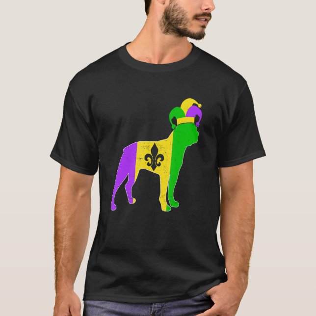 Camiseta Carnavales divertidos del perro de Boston Terrier  (Anverso)