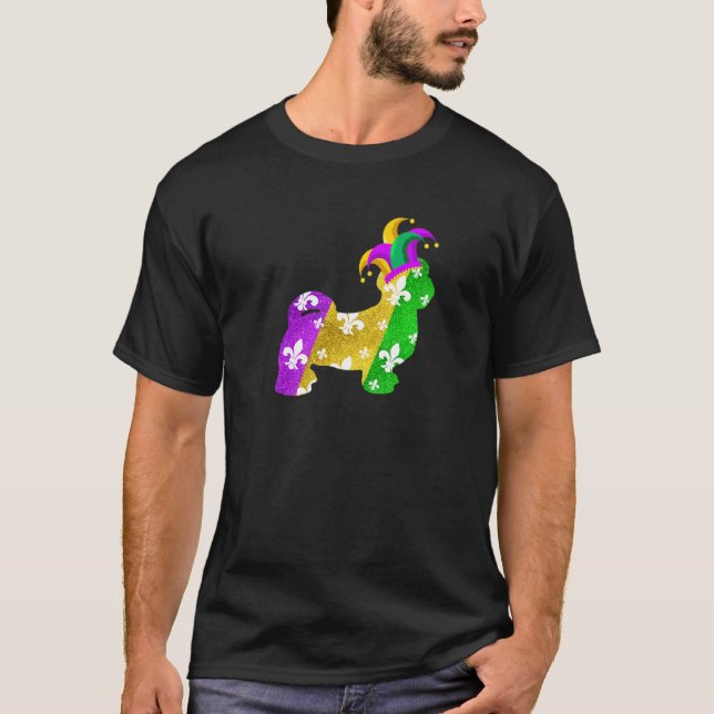 Camiseta Carnavales Shih Tzu Dog Mardi Gras Curioso Amor Ca (Anverso)