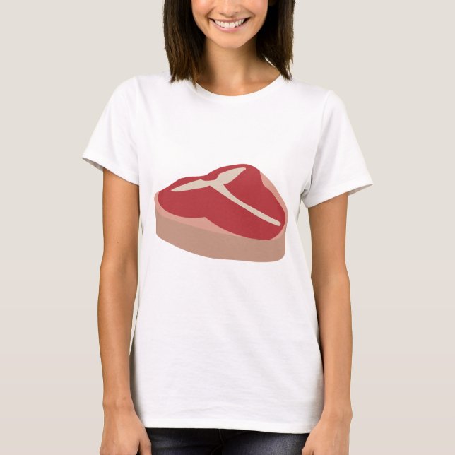 Camiseta Carne Acero crudo Carne Proteína fresca Corteza de (Anverso)