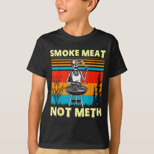 Camiseta Carne ahumada vintage no esqueleto divertido barba