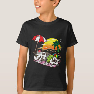 Camiseta Carne Asada Vaca Bronceándose En La Playa Chistosa