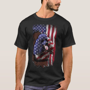 Camiseta Carne Bandera Americana Perro 4 De Julio 1