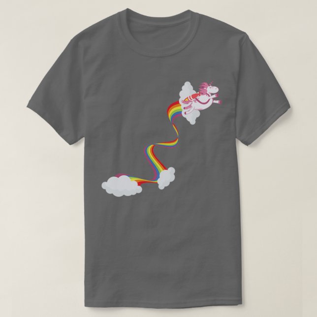 Camiseta Carne de caballo mágico con arco iris de unicornio (Diseño del anverso)