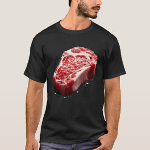 Camiseta Carne de carne de filete crudo Costumbre de carne