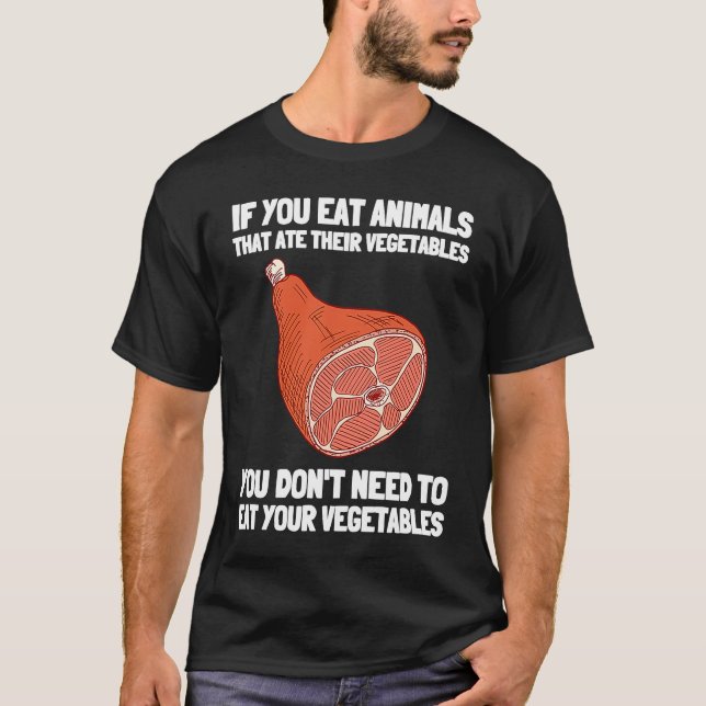 Camiseta Carne de Carnívoro Anti Vegan Comer Keto Dieta 5 (Anverso)