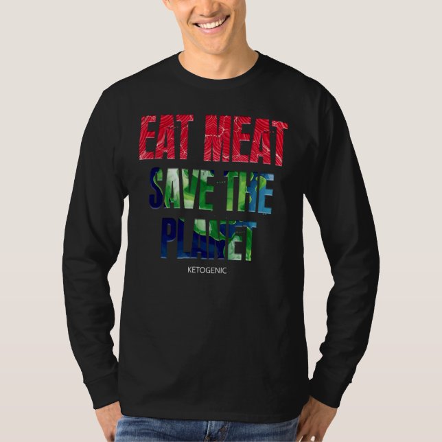 Camiseta Carne De Comida Ketogénica Salven El Planeta Dr Sh (Anverso)