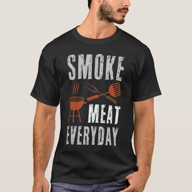 Camiseta Carne de humo todos los días barbacoa Tabaquero de (Anverso)