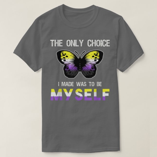 Camiseta Carne de mariposa sin orgullo binario Divertido LG (Diseño del anverso)