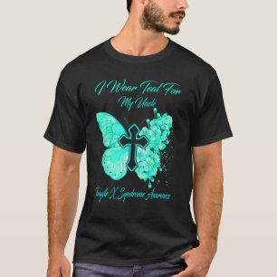 Camiseta Carne De Mariposa Verde azulada Para El Síndrome T