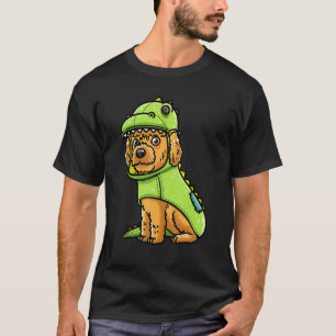 Camiseta Carne De Perro Cockapoo En Ropa De Dinosaurio
