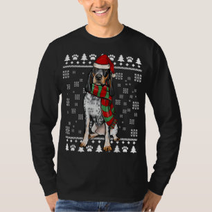 Camiseta Carne de perro de cola azul Santa Hat navidad fea