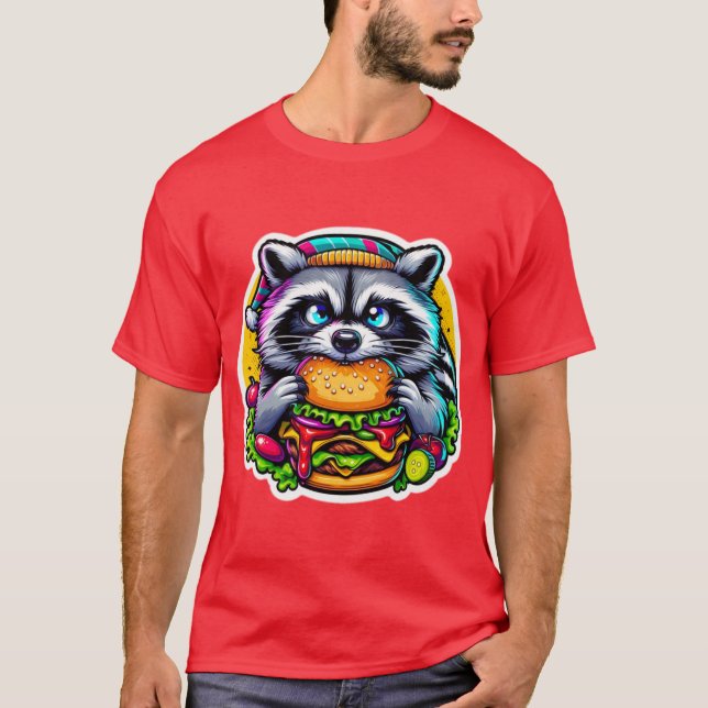 CAMISETA CARNE DE QUESO DE COMIDA DE RACCOÓN 3 (Anverso)
