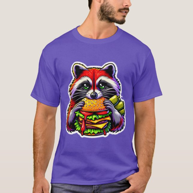 CAMISETA CARNE DE QUESO DE COMIDA DE RACCOÓN 4 (Anverso)