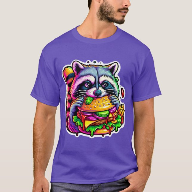 CAMISETA CARNE DE QUESO DE COMIDA DE RACCOÓN 8 (Anverso)