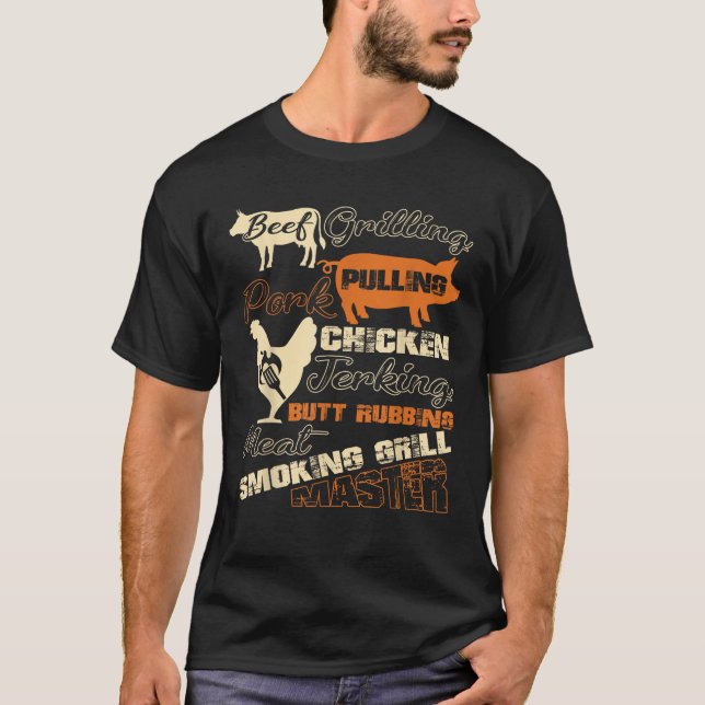 Camiseta Carne de ternera asando cerdo sacudiendo pollo (Anverso)