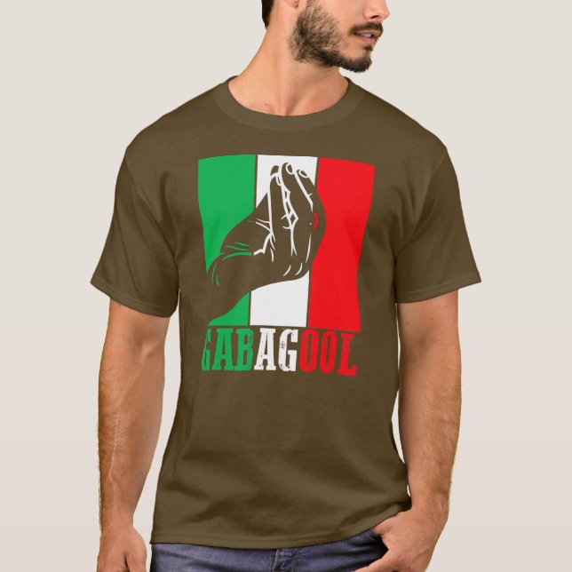 Camiseta Carne italiana-americana con Rótulo de mano (Anverso)