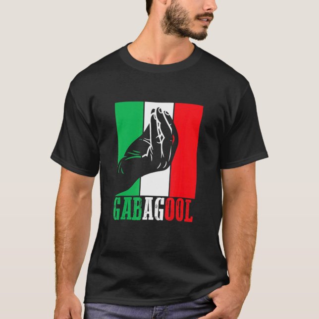 Camiseta Carne Italiana Americana Gabagool Con Rótulo A Man (Anverso)