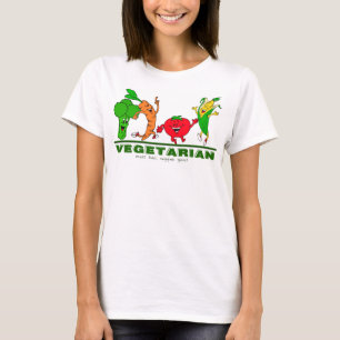 Camiseta carne mala, verduras buenas vegetarianas