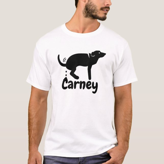 Camiseta Carney Dog Pooping (logo negro) (Anverso)