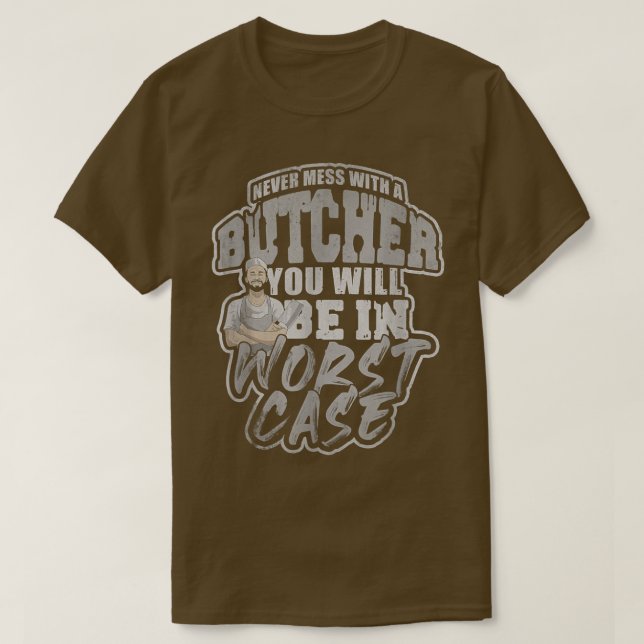 Camiseta Carnicero Chuck Brisket Knife Cerdo Recorte Carne  (Diseño del anverso)
