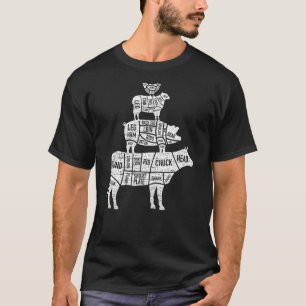 Camiseta Carnicero corta carne Pirámide de carne Cordero de