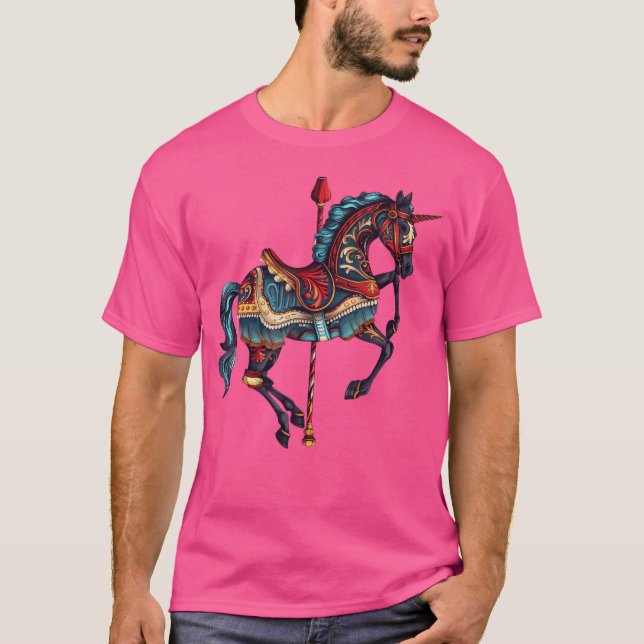 Camiseta Carnival Carousel Horse Carousel Unicorn Small Blu (Anverso)
