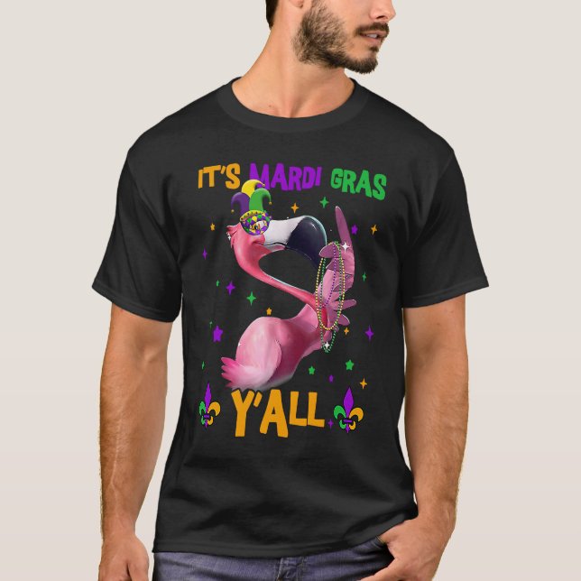 Camiseta Carnival Party  Flamingo Mardi Gras (Anverso)