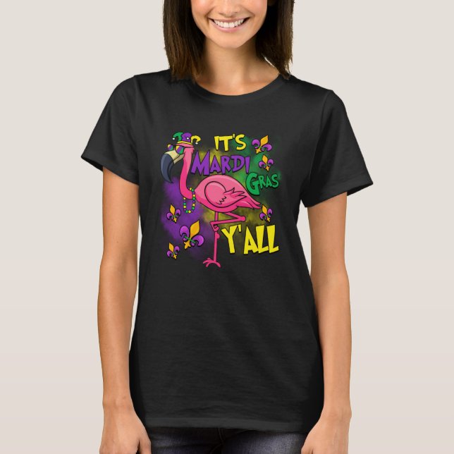 Camiseta Carnival Party Gift Idea Flamingo Mardi Gras (Anverso)