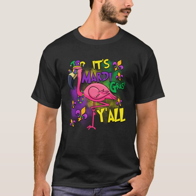 Camiseta Carnival Party Gift Idea Flamingo Mardi Gras (Anverso)
