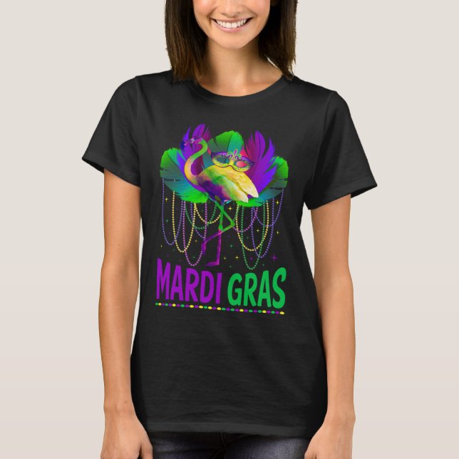 Camiseta Carnival Party  Idea Flamingo Mardi Gras (Anverso)