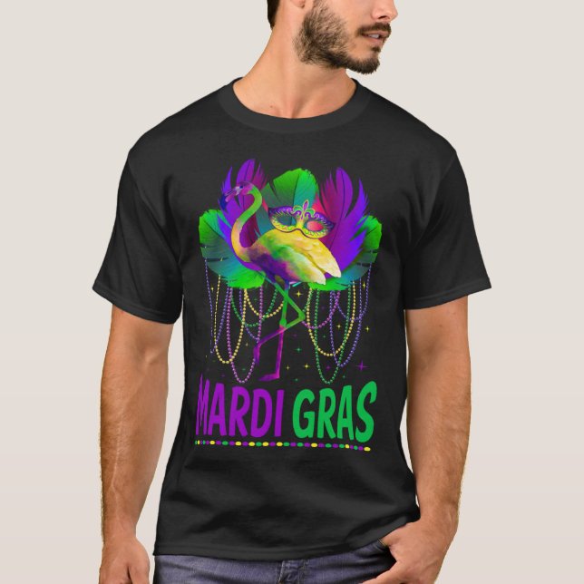 Camiseta Carnival Party  Idea Flamingo Mardi Gras (Anverso)